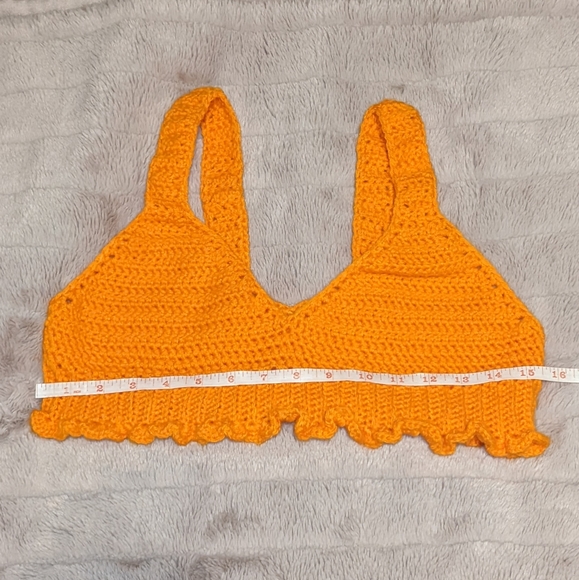 Orange crochet bralette crop top - Picture 3 of 6